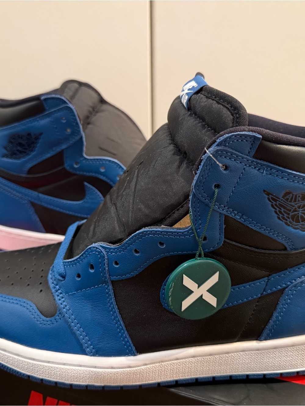 Jordan Black and Royal Blue High-Top Sneakers